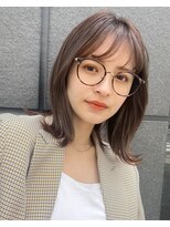 くびれヘア グレージュ 夏 ミディアム　ボブ