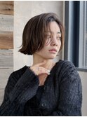 大人フレンチミニボブ前髪なしボブ切りっぱなしボブK20260330