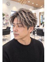 ネイヴスヘアー 香椎照葉店(Neivs Hair)&nbsp;メンズショート ホワイトハイライトパーマ