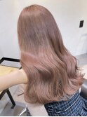 2622うる艶髪栗色モノトーングレージュ波巻きミルクチョコレート
