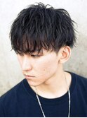 サーフカール/ 刈り上げセンターパート/ブルーブラック[新宿駅]