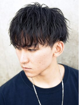 アルファ 新宿(alpha) サーフカール/ 刈り上げセンターパート/ブルーブラック[新宿駅]