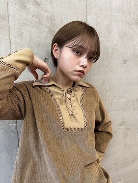 ソルトウォーター(SALT WATER) マッシュショート　ベージュ　ショートヘア　小顔