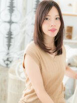 モッズヘア 越谷(mod's hair) センターパート小顔ラベージュ流れるレイヤーc5越谷20代30代40代