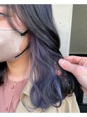 20代30代40代イヤリングカラー耳掛けブルーシルバー