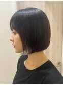 30代髪型 ボブ 韓国風 ワンレン 暗髪