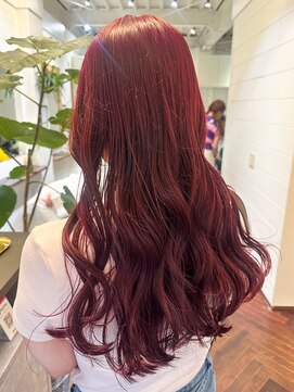 ラレイ ハラジュク(Lalei harajuku) 【白石】ブリーチなしダブルカラー赤髪チェリーレッド原宿