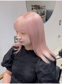 地毛から1ブリーチで叶える透け感ミルキーピンク韓国ハイトーン