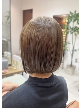 フラット 千葉(Flat.) あご下ボブ×寒色ベージュ【千葉駅】