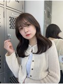 透明感グレージュ×くびれヘア