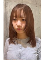 ヌイ 横浜(nui)&nbsp;顔回りボブレイヤー_オレンジベージュ