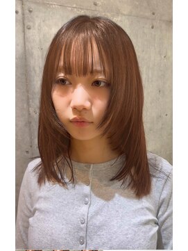 ヌイ 横浜(nui) 顔回りボブレイヤー_オレンジベージュ