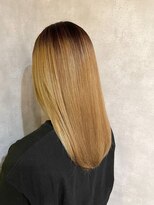 ピュアメンド 梅田(Pure Mend) ブリーチ毛縮毛矯正×ゴールドセミロング