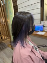フレリス(FreRis)&nbsp;耳掛けで映えるネイビーインナーカラー【守谷 インナーカラー】