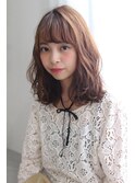 大人可愛いショコラブラウンミディアムウェーブ 奈良清水