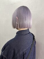 シェリ ヘアデザイン(CHERIE hair design) ホワイトラベンダーグレー×切りっぱなしボブ◎