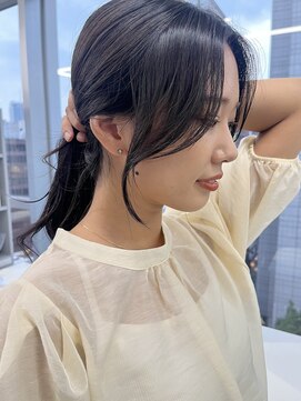 ジエクト カナウ(The Ect canow) 顔周りカット/グレーベージュ/レイヤーロング/韓国風ヘア