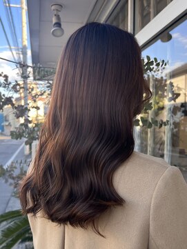 ジェニュイン(genuine) ロングワンレングスフロントレイヤー/ナチュラルブラウン