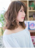 バレイヤージュ大人可愛い小顔ランダムパーマc5志木20代30代40代