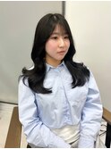 韓国くびれロング レイヤーオルチャン小顔前髪 艶髪 髪質改善