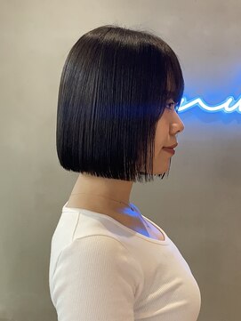 ロンドアジュール 横浜(Lond azur) ミニウルフレイヤーカット顔周り前髪韓国ショートボブ/横浜