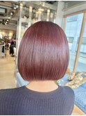 秋カラー◎艶感カシスブラウンで大人ボブ小顔見せ