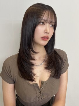 ソラ 広尾店(SORA) ミディアムレイヤーカット/髪質改善/内巻き/縮毛矯正