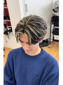 金メッシュニュアンスフェザーパーマ