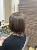 milk tea beige × wolf cut