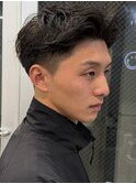 メンズセンターパートウルフセンターパートニュアンスパーマ襟足