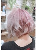 キャンディーカラーふわふわボブ