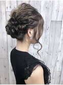 ルーズアップ/ヘアセット/ヘアメイク/編み込み/三つ編み