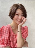 大人かわいい透け感メルティカラー◎マッシュショート#ボブ
