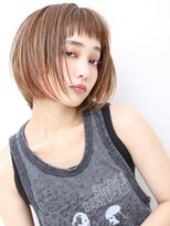 ヨファヘアー 岡本店(YOFA hair) 短めバング小顔ショートマロンベージュ0706