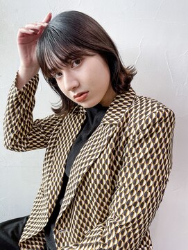 アイティーバイアルバム 松戸店(IT by ALBUM) 外ハネボブ_グレージュカラーボブウルフココアベージュ_29035