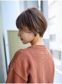 【GEEKS渋谷】マッシュショートボブ/キャラメルベージュ/透明感