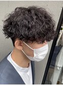 波巻きスパイラルパーマツイストスパイラルパーマ緩めマッシュ