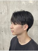 メンズセンターパート×ニュアンスパーマ