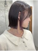成人式後バッサリカット 丸くない切りっぱなしボブ　岐阜美容院