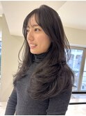 レイヤーカット艶カラー透明感カラーナチュラルハイライト