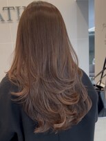 プラチナ(PLATINA)&nbsp;ハイレイヤーレイヤーカットブリーチ無しカラー顔周り韓国