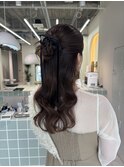 結婚式お呼ばれヘアセット/ハーフアップ/カチモリ