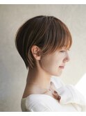 大人可愛い20代30代40代黒髪前下がりショートボブ丸みショート◎