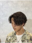 ツイストスパイラルパーマ/刈り上げセンターパート