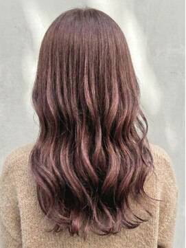 Lunohair髪質改善/縮毛矯正/白髪染め/トリートメント/レイヤー【4/1OPEN（予定）】 髪質改善×透け感たっぷりのローズピンクカラーで柔らかウェーブ