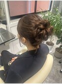 ヘアセット心斎橋美容室ヘアアレンジカチモリハーフアップ