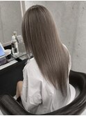 夏カラー上野グレージュ×ブリーチ有カラー◎透明感ダブルカラー