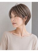 白髪ぼかし脱白髪染め似合わせショートボブ40代50代60代
