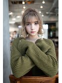 AUSTIN☆外ハネボブアッシュブラウンネオウルフツイストパーマ