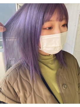 ガルボ ヘアー(garbo hair) #オススメ#人気#パープルカラー#ブリーチ#ボブ#ハイトーン